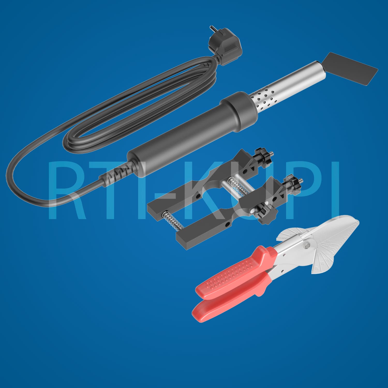 Комплект инструментов для сварки клиновых полиуретановых ремней (паяльник, секатор, держатель)